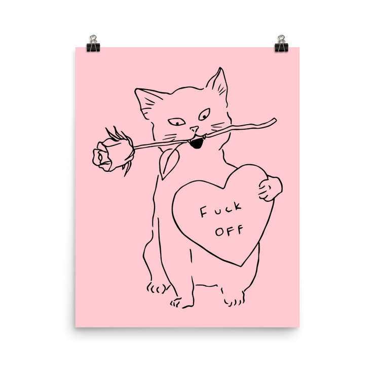 Rude Cat Poster by Tattoo Artists Tamar Bar  Love Your Mom  16×20  