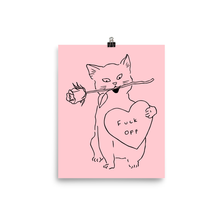 Rude Cat Poster by Tattoo Artists Tamar Bar  Love Your Mom  8×10  