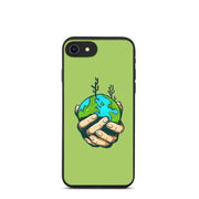 Save The World Green Biodegradable iPhone case, Compostable iPhone case.  Love Your Mom  iPhone 7/8/SE  