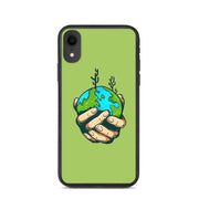 Save The World Green Biodegradable iPhone case, Compostable iPhone case.  Love Your Mom  iPhone XR  