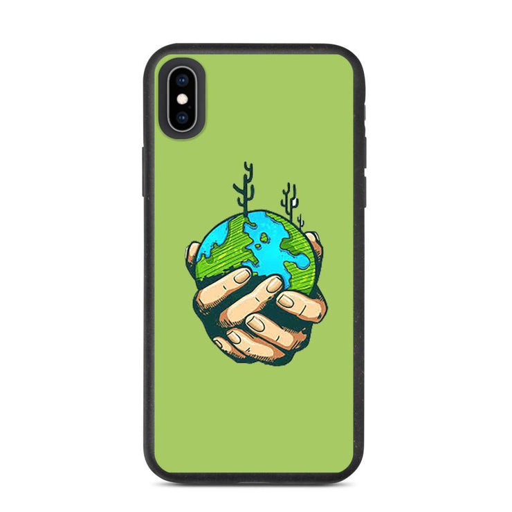Save The World Green Biodegradable iPhone case, Compostable iPhone case.  Love Your Mom  iPhone XS Max  