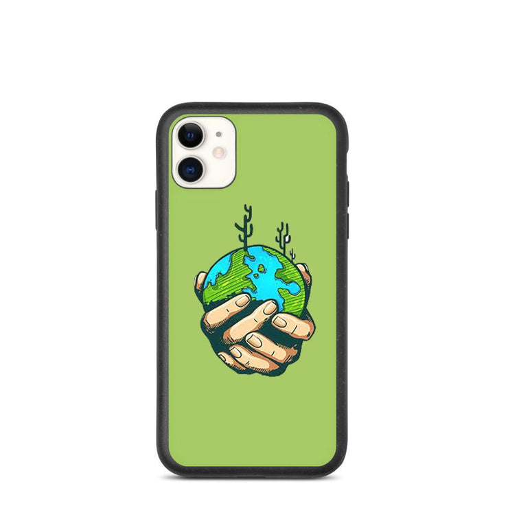 Save The World Green Biodegradable iPhone case, Compostable iPhone case.  Love Your Mom  iPhone 11  
