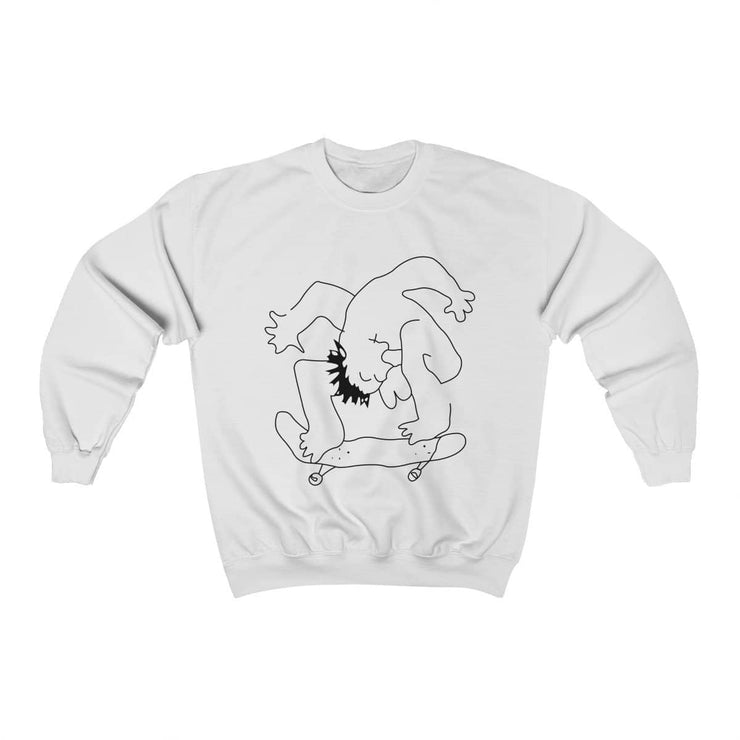 Skater Sweatshirt by Tattoo artist Auto Christ Sweatshirt Printify White L 