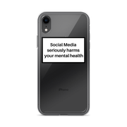Social Media Seriously Harms Your Mental Health Clear iPhone Case  Love Your Mom  iPhone XR  