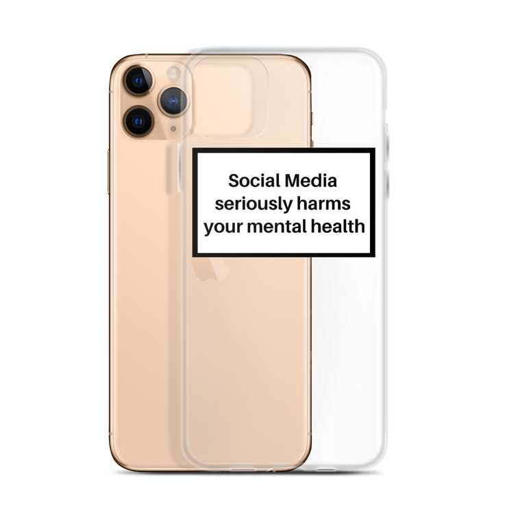 Social Media Seriously Harms Your Mental Health Clear iPhone Case  Love Your Mom    