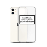 Social Media Seriously Harms Your Mental Health Clear iPhone Case  Love Your Mom    