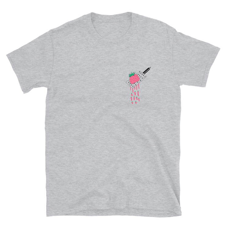 Strawberry Short-Sleeve Unisex T-Shirt by Tattoo Artist Dane Nicklas  Love Your Mom  Sport Grey S 