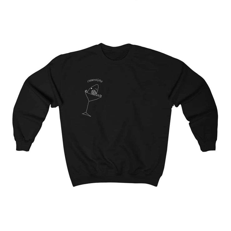 UNISEX CHAMPAGNE SWEATSHIRT BY TATTOO ARTIST AUTO CHRIST Sweatshirt Printify Black L 