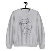 Unisex cat print Sweatshirt by tamar bar  Love Your Mom  Sport Grey S 