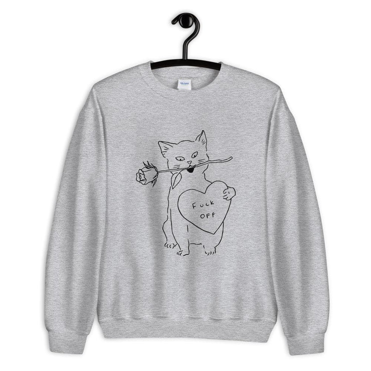 Unisex cat print Sweatshirt by tamar bar  Love Your Mom  Sport Grey S 
