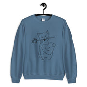 Unisex cat print Sweatshirt by tamar bar  Love Your Mom  Indigo Blue S 