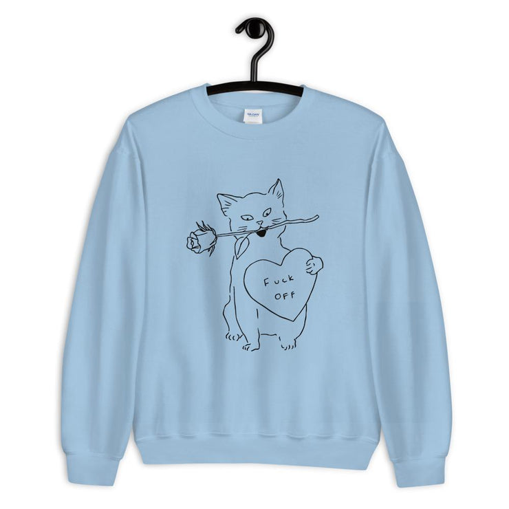 Unisex cat print Sweatshirt by tamar bar  Love Your Mom  Light Blue S 