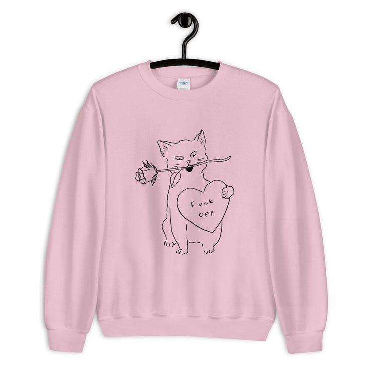 Unisex cat print Sweatshirt by tamar bar  Love Your Mom  Light Pink S 