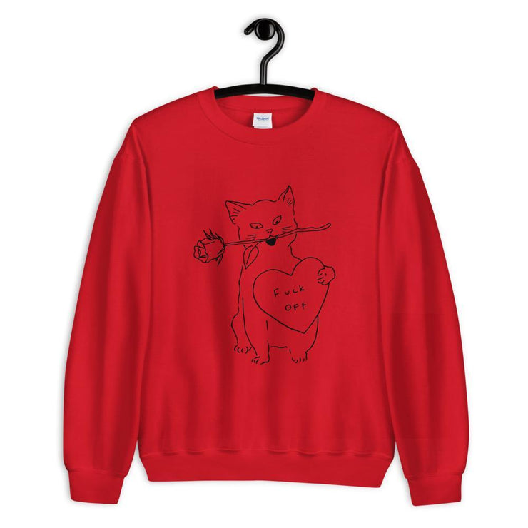 Unisex cat print Sweatshirt by tamar bar  Love Your Mom  Red S 