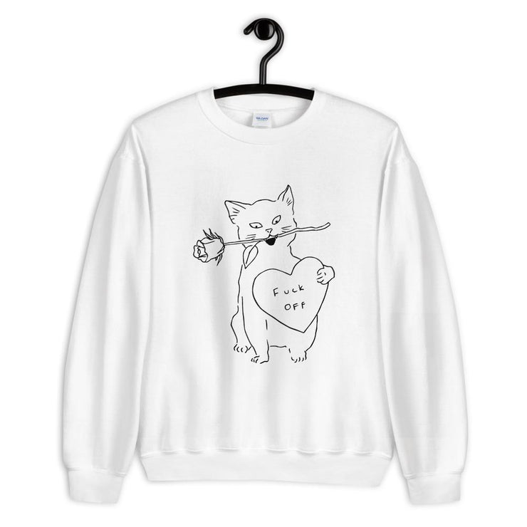 Unisex cat print Sweatshirt by tamar bar  Love Your Mom  White S 