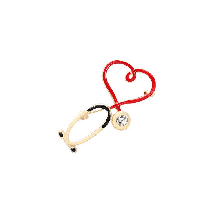 Heartbeat Stethoscope Medical Red Cross Hard Enamel Pins Lovely enamel pin lapel pin brooches Badge Pin for Backpack Phone Case 1 XZ4338  