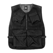 Men's Loose Casual Stitching Tooling Vest  wegodark M Black 