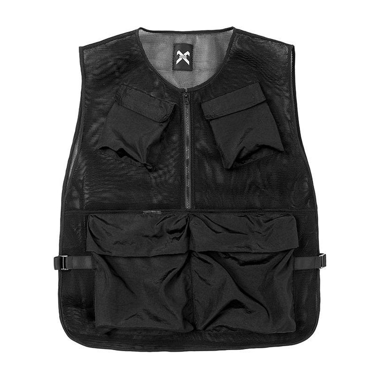 Men's Loose Casual Stitching Tooling Vest  wegodark M Black 