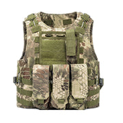 Amphibious Tactical Vest Vest MOLLE Camouflage Multifunction Lightweight Combat Vest CS Chicken Eating Tactical Equipment 1 1 Green Camouflage Average Size 