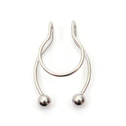 Piercing Stainless Steel Magnetic Nose Ring - Hoop Nasal Septum Ring  wegodark SilverC  
