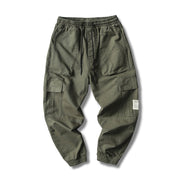 Vintage Japanese Trouser, Stylish Streetwear Pockets Trousers for Mens, Cotton Beach Fashion Lounge Trousers, Cargo Pants  wegodark M Green 