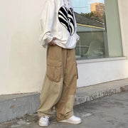 Korean Style Streetwear Pants, Buggy Fit Raver Pants - Cool oversized cargo pants 0 WeCrafty   