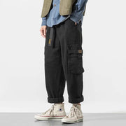 High Street Nine Points Japanese Casual Pants | Overalls Straight Streetwear Clothing Pants | Overalls Streetwear Pants  wegodark M Black 