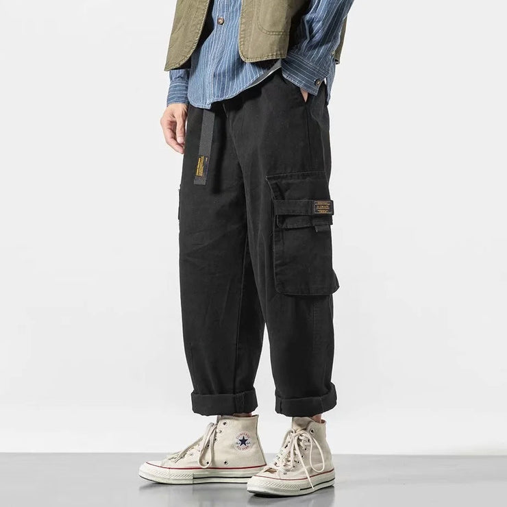 High Street Nine Points Japanese Casual Pants | Overalls Straight Streetwear Clothing Pants | Overalls Streetwear Pants  wegodark   