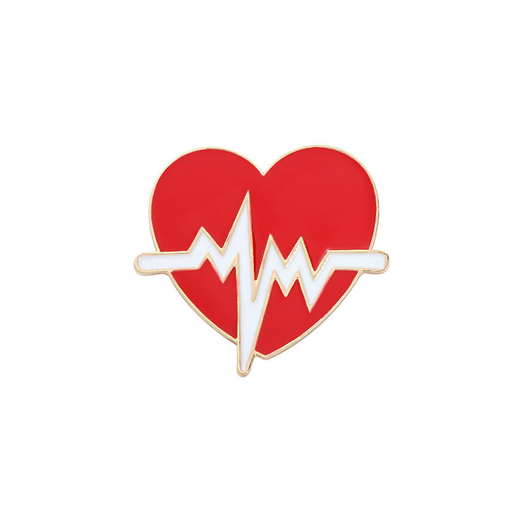 Heartbeat Stethoscope Medical Red Cross Hard Enamel Pins Lovely enamel pin lapel pin brooches Badge Pin for Backpack Phone Case 1 XZ4335  