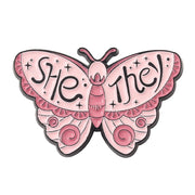 Butterfly He Him She Her They Them Pronoun Enamel Pin Brooch Pin iphone case Love Your Mom   