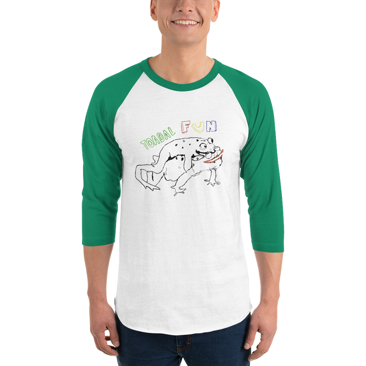 frog 3/4 sleeve raglan shirt  Love Your Mom  White/Kelly XS 