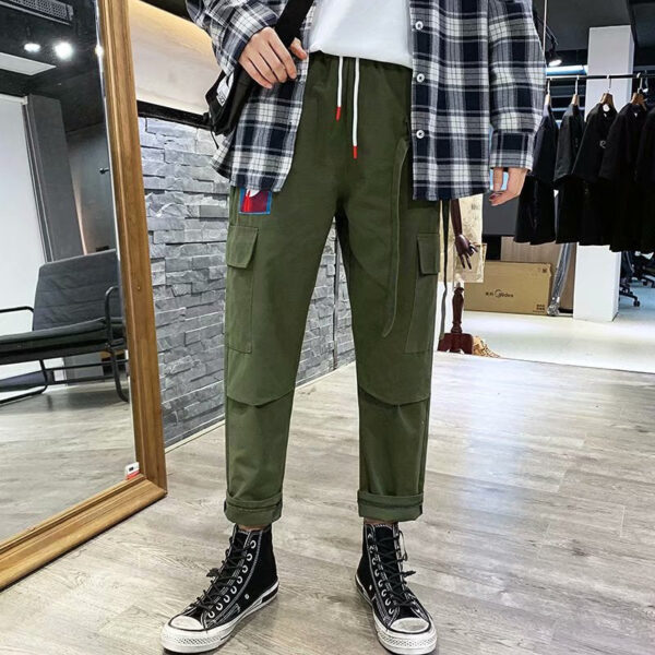 Spring Summer Men's Loose Straight Pants | Middle Waist Loose Slimming Youth Sports Pants | Outdoor Trousers with Pockets | Men Summer Pant  wegodark